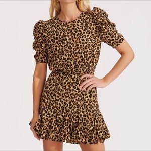 VERONICA BEARD Lila leopard puff sleeve dress Sz 2